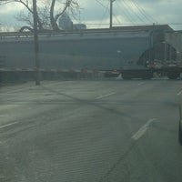 Photo taken at Railroad Crossing - New York &amp;amp; Pine by DZ 1641 A. on 3/22/2014