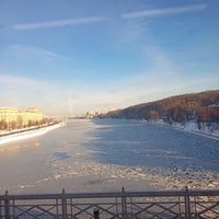 Photo taken at Андреевский ж/д мост by Denis G. on 1/19/2022