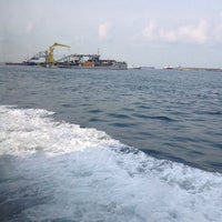 Photo taken at Sea Beside Sentosa by Khadijah A. on 7/9/2013