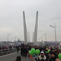 Photo taken at Zolotoy Bridge by Bakhtiyor K. on 5/1/2013