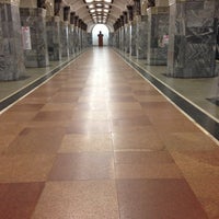 Photo taken at metro Kirovsky Zavod by Евгений Г. on 5/2/2013