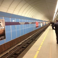 Photo taken at metro Komendantsky Prospekt by Artem R. on 4/21/2013