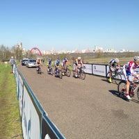 Photo taken at Олимпийская велотрасса «Крылатское» by Alexandra P. on 5/2/2013