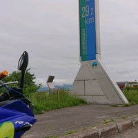 直線道路日本一29 2km 標識 美唄市 美唄市 北海道