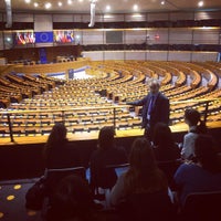 Photo taken at European Parliament Press Room by Nicolas B. on 3/22/2016