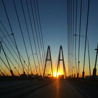 Photo taken at Bolshoy Obukhovsky Bridge (Cable-stayed bridge) by Ⓜ️ℹ️🎋📧 on 3/15/2015