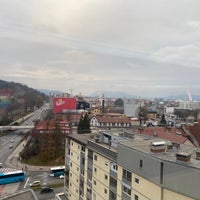 Photo taken at Hotel Lev Ljubljana by Menno J. on 12/27/2021