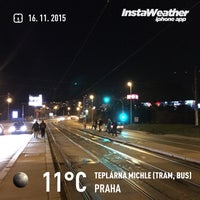 Photo taken at Teplárna Michle (tram, bus) by Jan M. on 11/16/2015