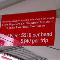 Photo taken at Singapore - Johor Taxi Service (Taxi Stand) by Hafez Z. on 12/15/2012