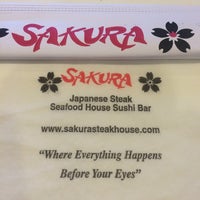 Photo taken at Sakura Japanese Steakhouse &amp;amp; Sushi by Andrew P. on 2/6/2016