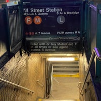 Photo taken at MTA Subway - 14th St (F/L/M) by Nate F. on 12/2/2022