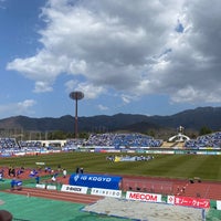 Photo taken at NDsoft Stadium Yamagata by montetsutsu on 3/30/2024