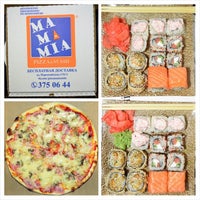 Photo taken at Mama Mia pizza &amp;amp; sushi by Mikhail P. on 11/7/2014