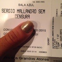 Photo taken at Teatro dos Grandes Atores by Soraya M. on 1/4/2015