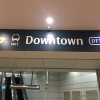 Photo taken at Downtown MRT Station (DT17) by Taku 目. on 5/19/2019