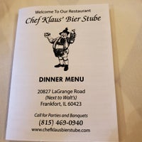Menu - Chef Klaus' Bier Stube - German Restaurant in Frankfort