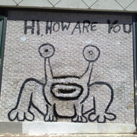 Photo taken at Hi How Are You? | Jeremiah the Innocent Frog. (1993) mural by Daniel Johnston by David S. on 4/20/2013