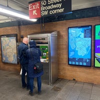 Photo taken at MTA Subway - 50th St (1) by Joshua on 12/6/2022