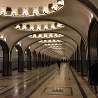 Photo taken at metro Mayakovskaya by Sergey V. on 12/28/2014