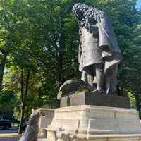 Photo taken at Statue de Jean de La Fontaine (Le Corbeau et le Renard) by Manon V. on 6/15/2023