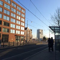 Photo taken at Tram- en Bushalte Azartplein by Nathalie S. on 12/28/2014