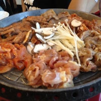 Photo taken at Korean BBQ 코리안 바베큐 by SK O. on 4/20/2012