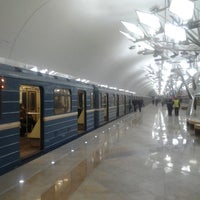Photo taken at metro Troparyovo by Anna A. on 12/8/2014