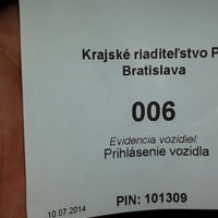 Photo taken at Krajský dopravný inšpektorát PZ Bratislava by Onur Ş. on 7/10/2014