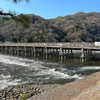Photo taken at Togetsu-kyo Bridge by 松江 on 2/13/2024