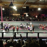 Photo taken at Doll Factory (L.A. Derby Dolls) by Tyler S. on 10/21/2012