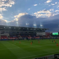 Photo taken at Bozsik-stadion by Kitti J. on 5/31/2021