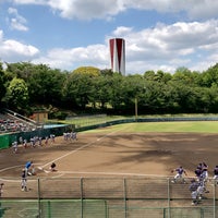 Photo taken at 一本杉公園野球場 by K K. on 5/17/2019