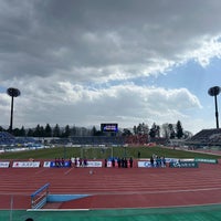 Photo taken at NDsoft Stadium Yamagata by ふぁんぐ on 3/30/2024