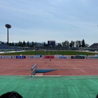 Photo taken at NDsoft Stadium Yamagata by ふぁんぐ on 4/7/2024