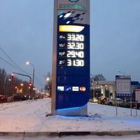 Photo taken at Газпромнефть АЗС № 203 by Albert K. on 12/1/2013