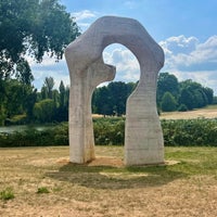 Photo taken at Henry Moore&amp;#39;s Travertine Arch by Sara on 7/20/2022
