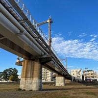 Photo taken at 京王相模原線 多摩川橋梁 by K on 11/23/2023