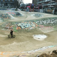 Photo taken at Mile End Skate Park by Josephine C. on 4/16/2016