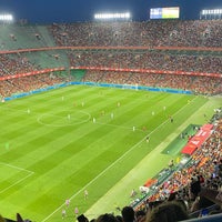 Photo taken at Benito Villamarín Stadium by Lies D. on 6/16/2022