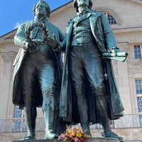 Photo taken at Goethe-Schiller-Denkmal by Thomas K. on 9/30/2021