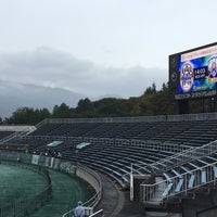 Photo taken at NDsoft Stadium Yamagata by Hi T. on 10/14/2019