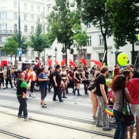 Photo taken at Regenbogenparade 2013 by Christian W. on 6/15/2013