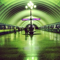 Photo taken at metro Staraya Derevnya by Анастасия П. on 5/18/2013