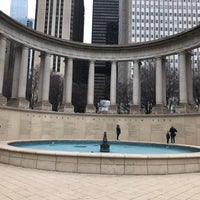Photo taken at Millennium Monument in Wrigley Square by Linton W. on 4/5/2019