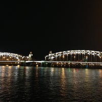 Photo taken at Bolsheokhtinsky Bridge (Peter the Great Bridge) by Николай Н. on 5/28/2013