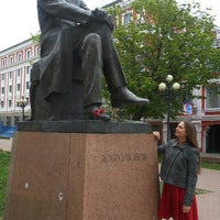 Photo taken at Monument to Nikolai Dobrolubov by Yulia K. on 5/20/2014