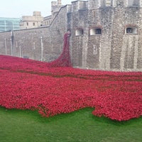Photo taken at Blood Swept Lands and Seas of Red - Tower of London WW1 Poppy Memorial by Rachel C. on 9/6/2014