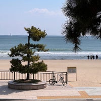 Photo taken at Songjeong Beach by Han Shih L. on 3/20/2024