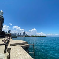 Photo taken at Chicago Harbor Southeast Guidewall Lighthouse by Alejandra C. on 6/11/2021
