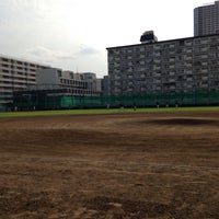 Photo taken at 亀戸野球場 by Masahiro on 7/12/2014
